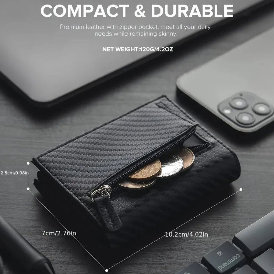 Men's Wallet with Zipper Coin Purse Credit Card