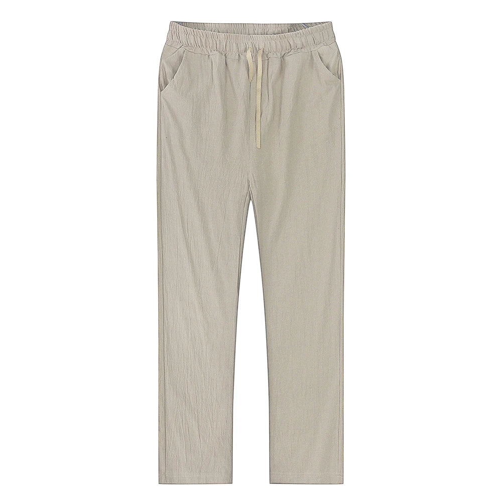 Men's Cotton Linen Pants Male Trousers Fitness Streetwear S-3XL