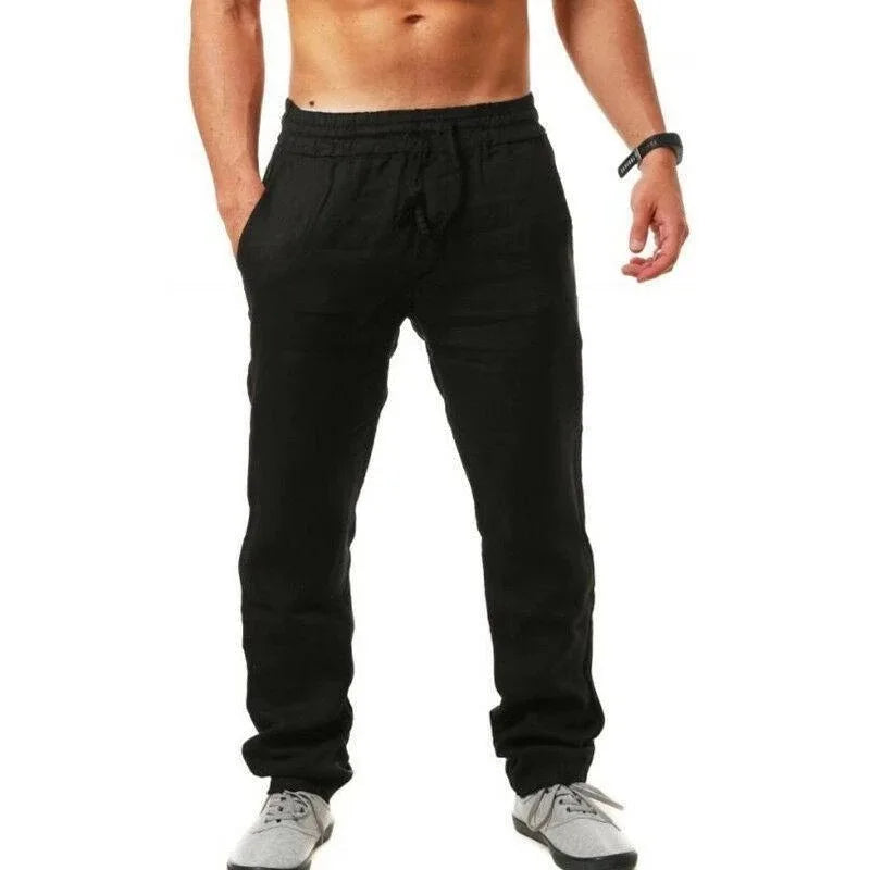 Men's Cotton Linen Pants Male  Trousers Fitness Streetwear S-3XL