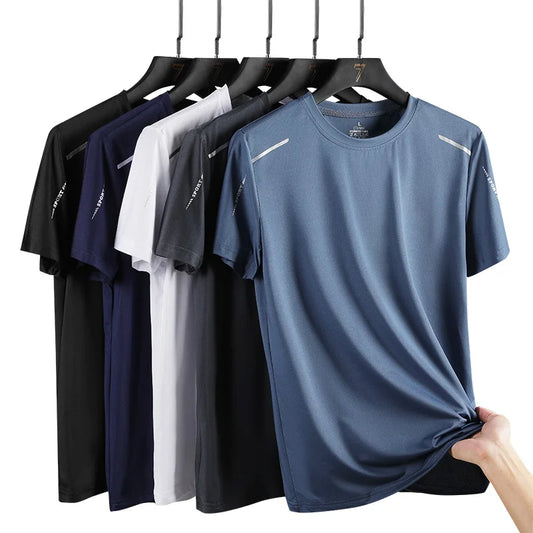 CHRLCK Men's Running Quick Drying T-shirts  Outdoor Sports Short Shirt Summer