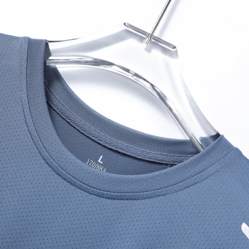 CHRLCK Men's Running Quick Drying T-shirts  Outdoor Sports Short Shirt Summer