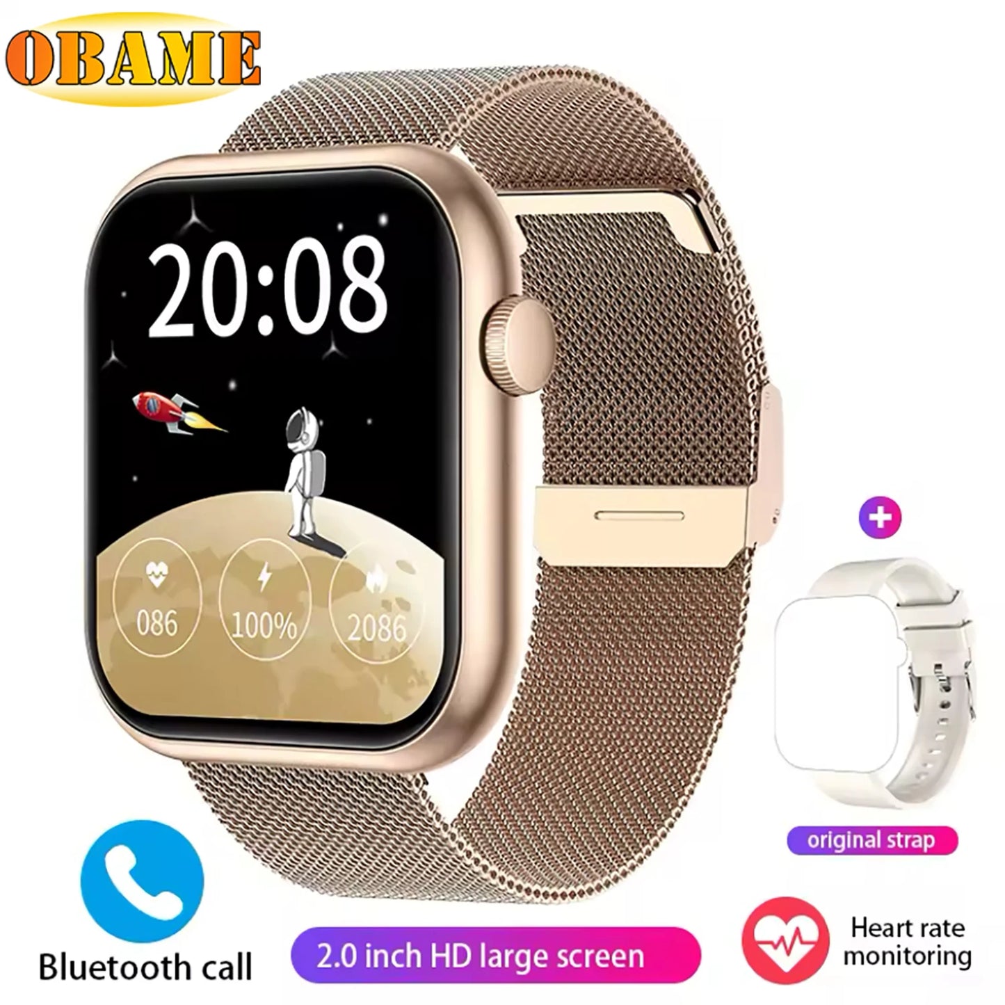 2025 New QX7 Sports Smart Watch Men Women 2.09-inch SmartWatch GPS Bluetooth