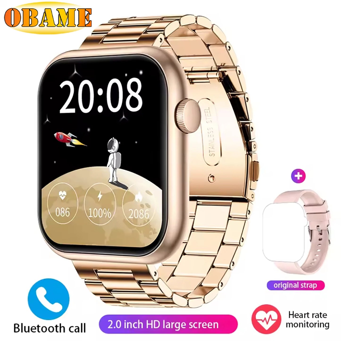 2025 New QX7 Sports Smart Watch Men Women 2.09-inch SmartWatch GPS Bluetooth