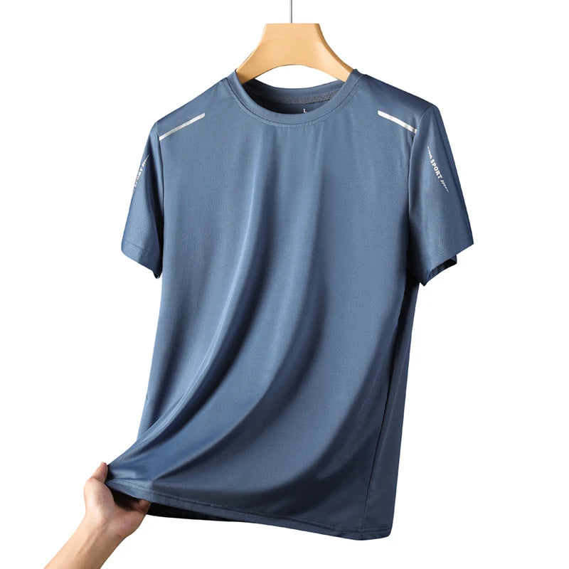CHRLCK Men's Running Quick Drying T-shirts  Outdoor Sports Short Shirt Summer
