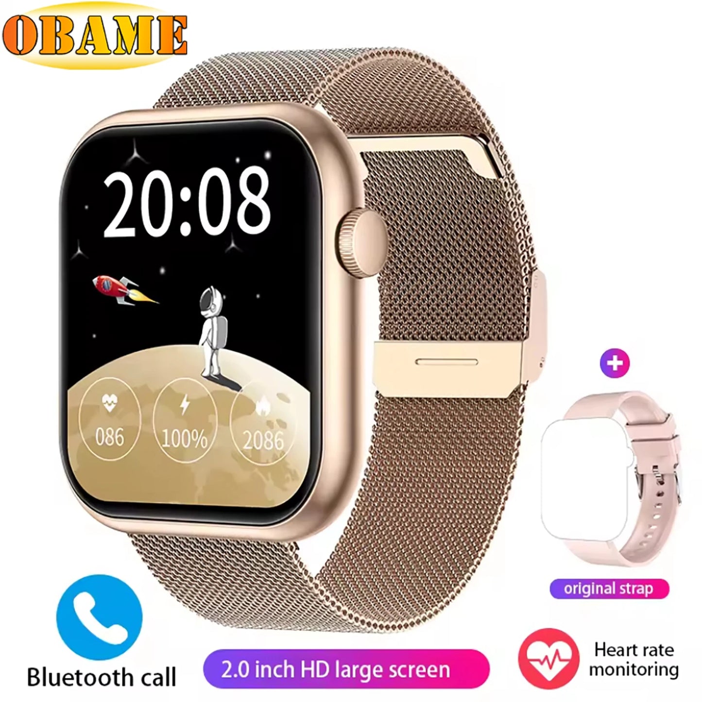 2025 New QX7 Sports Smart Watch Men Women 2.09-inch SmartWatch GPS Bluetooth
