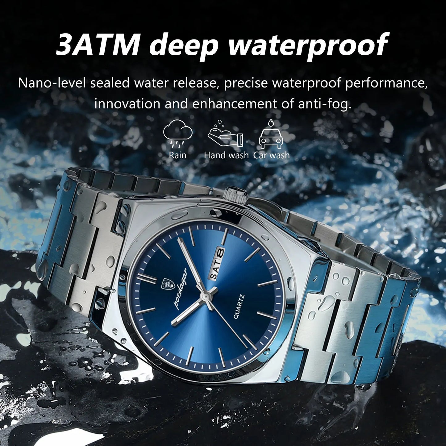 Luxury Watches For Men Stainless Steel Waterproof Luminous Man Watch