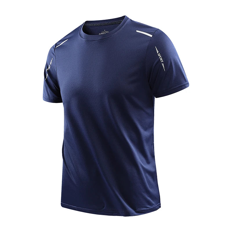 CHRLCK Men's Running Quick Drying T-shirts  Outdoor Sports Short Shirt Summer