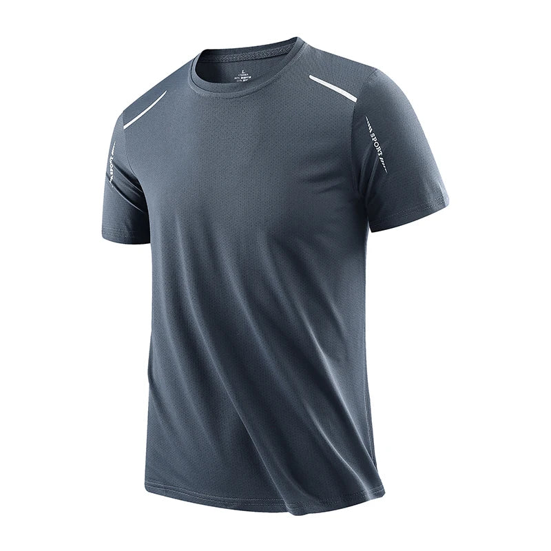 CHRLCK Men's Running Quick Drying T-shirts  Outdoor Sports Short Shirt Summer