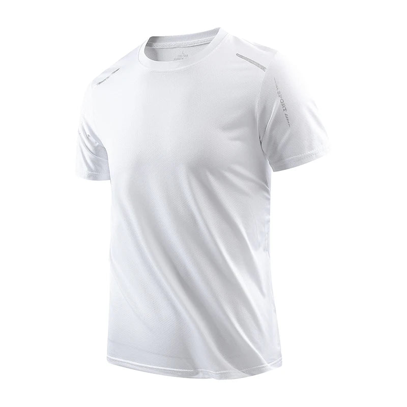 CHRLCK Men's Running Quick Drying T-shirts  Outdoor Sports Short Shirt Summer