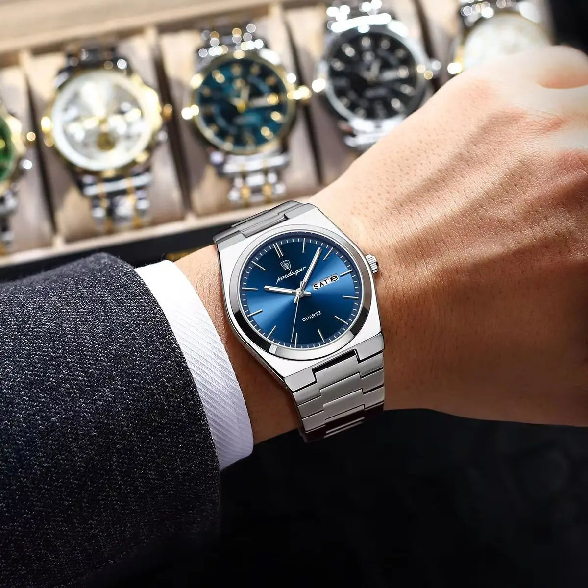 Luxury Watches For Men Stainless Steel Waterproof Luminous Man Watch