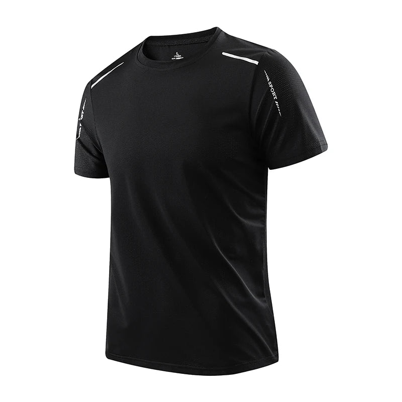 CHRLCK Men's Running Quick Drying T-shirts  Outdoor Sports Short Shirt Summer